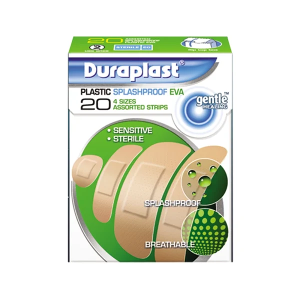 Duraplast Plastic Splashproof EVA 20 Plasters - Assorted Sizes