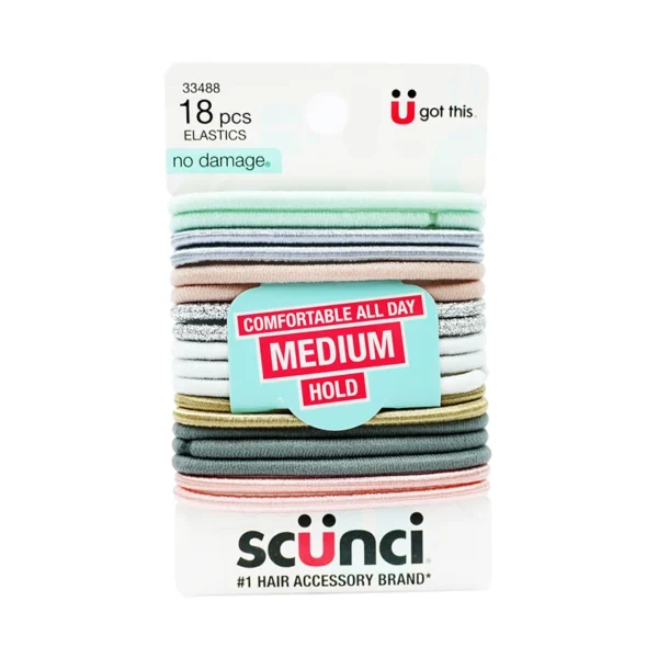Scunci No-Damage Hair Elastics – 18 Pack