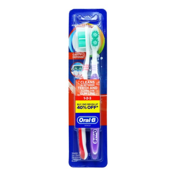 Oral-B Cavity Defence 123 Toothbrush Medium (2 Pack) – Cheap Toiletries Online