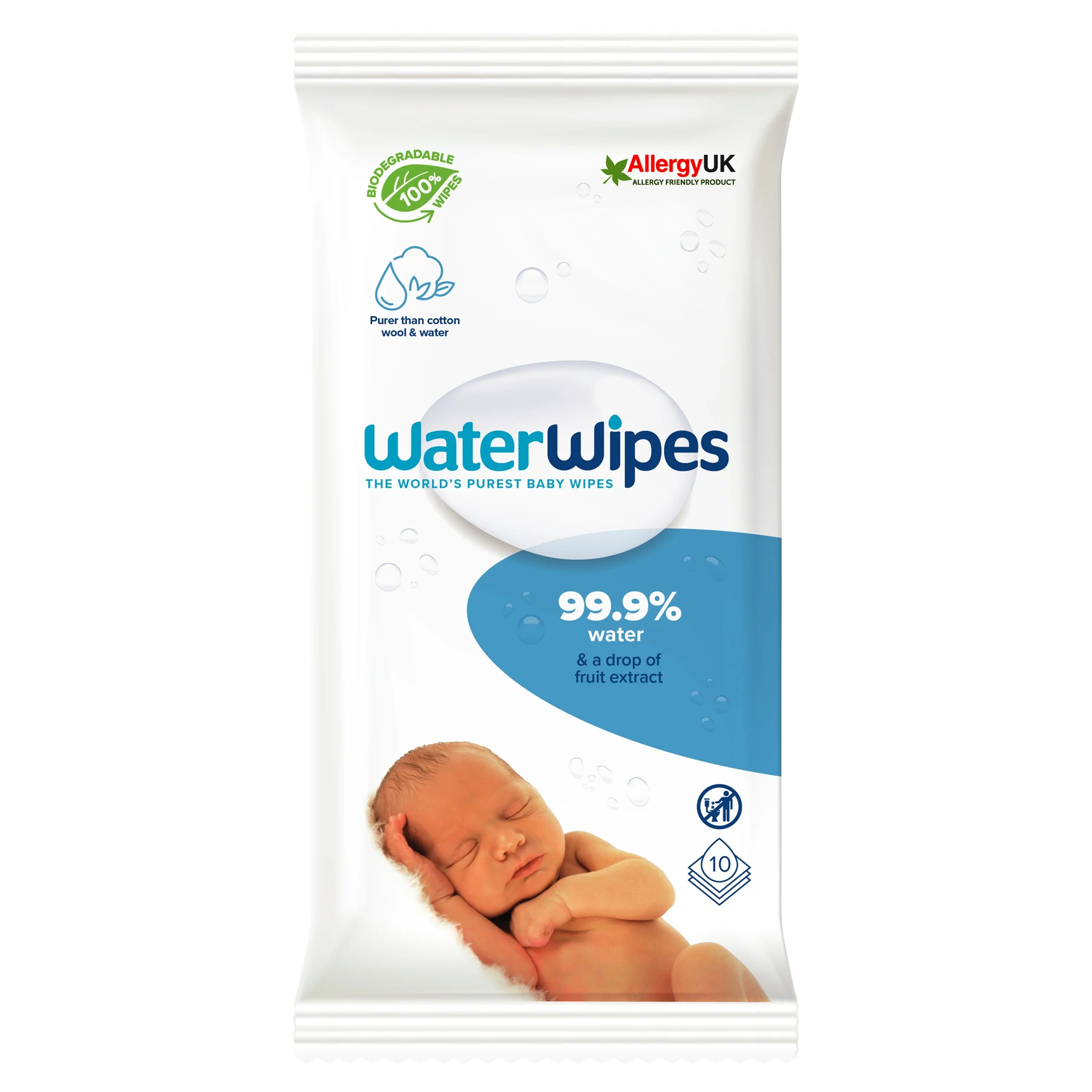 babywaterwipes.webp Baby Water Wipes Sensitive Baby 10 PACK - Image 1