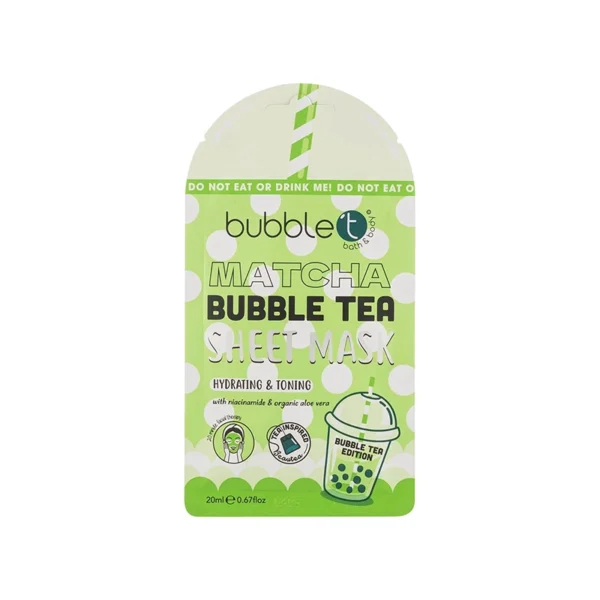 Bubble T Matcha Bubble Tea Sheet Mask – Hydrating & Toning (20ml)