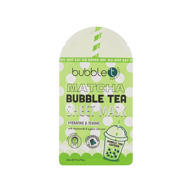 bubble-matcha.webp Bubble T Matcha Bubble Tea Sheet Mask – Hydrating & Toning (20ml) - Image 1