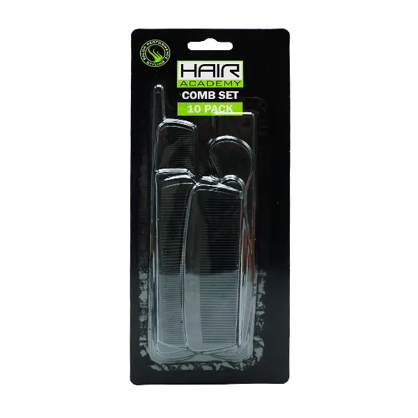 Hair Academy Comb Set 10 Pack | Discounted Bulk Toiletries Supply