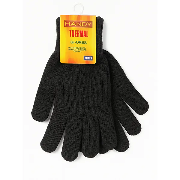 Men’s Thermal Gloves Black – Wholesale Winter Supply