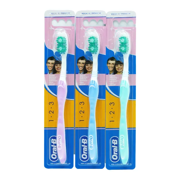 Oral-B Toothbrush 123 Delicate White Medium | Wholesale Bulk Toiletries for Schools & Care Homes