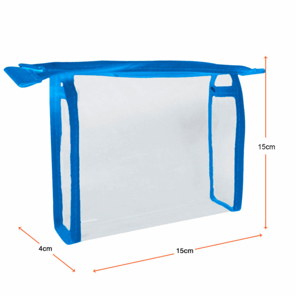 PVC Clear Cosmetic Bag - Small Blue