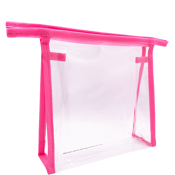 PVC Clear Cosmetic Bag - Small Pink