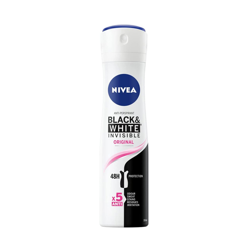 wp-image-toiletryexpress-233.jpg Nivea Invisible Black White Original Deodorant Spray 150ml - Image 1