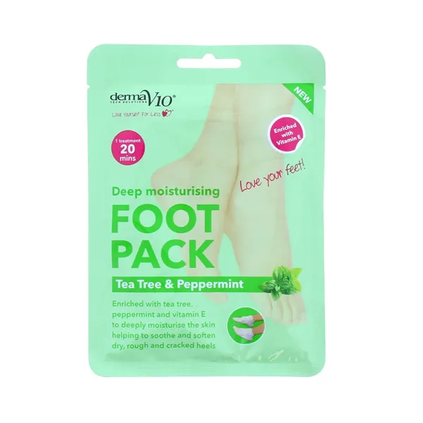 wp-image-toiletryexpress-251.webp Derma V10 Deep Moisturising Foot Pack Tea Tree & Peppermint - Image 1