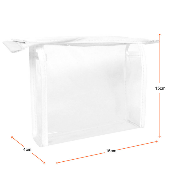 PVC Clear Cosmetic Bag - Small White