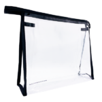 PVC Clear Cosmetic Zipper Bag - Large Black