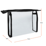 PVC Clear Cosmetic Bag - Small Black