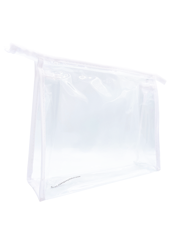 wp-image-toiletryexpress-15.png PVC Clear Cosmetic Zipper Bag - Large White - Image 1