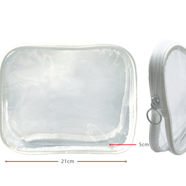 PVC Clear Cosmetic Luggage Travel Bag - Large White