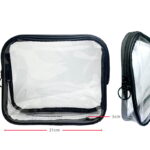 PVC Clear Cosmetic Luggage Travel Bag - Large Black