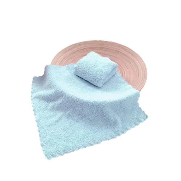 Face Flannel Blue 25x25cm – Ultra-Soft Blue Bamboo Fleece (280g)