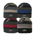 Rockjock R40 Striped Thermal Beanie Hat— Assorted Colours (Sold Individually)