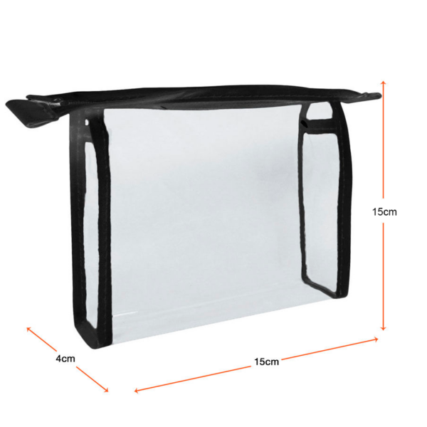 PVC Clear Cosmetic Bag - Small Black