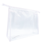 PVC Clear Cosmetic Zipper Bag - Large White