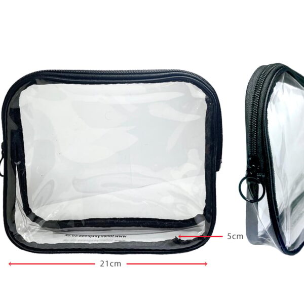 PVC Clear Cosmetic Luggage Travel Bag - Large Black