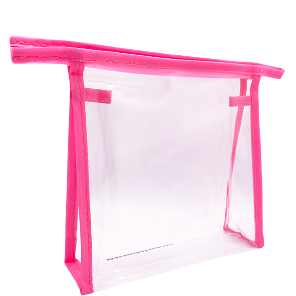 PVC Clear Cosmetic Bag - Small Pink
