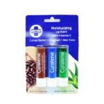 Curalene Moisturising Lip Balm 3 Pack – Cocoa Butter, Original & Aloe Vera with Vitamin E