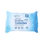 Active Ultra Soft Flushable Toilettes 40 Pack – Vitamin E & Aloe Vera